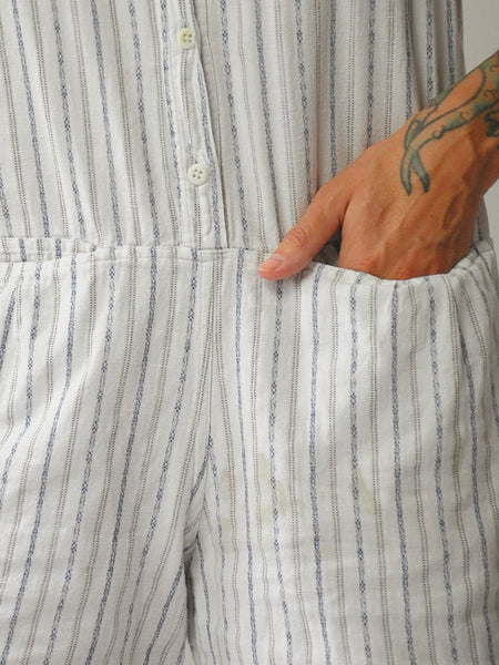 90's Striped Cotton Romper