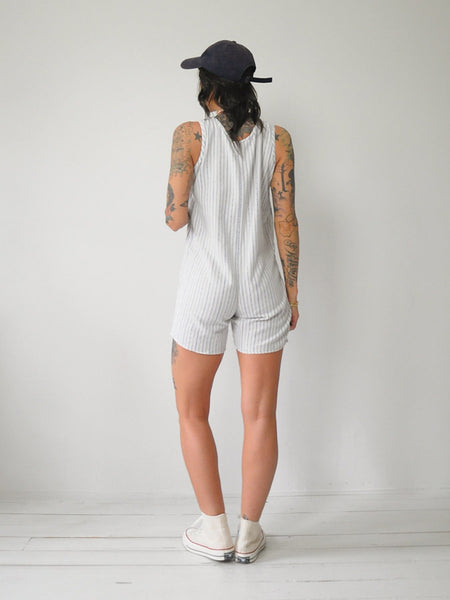 90's Striped Cotton Romper