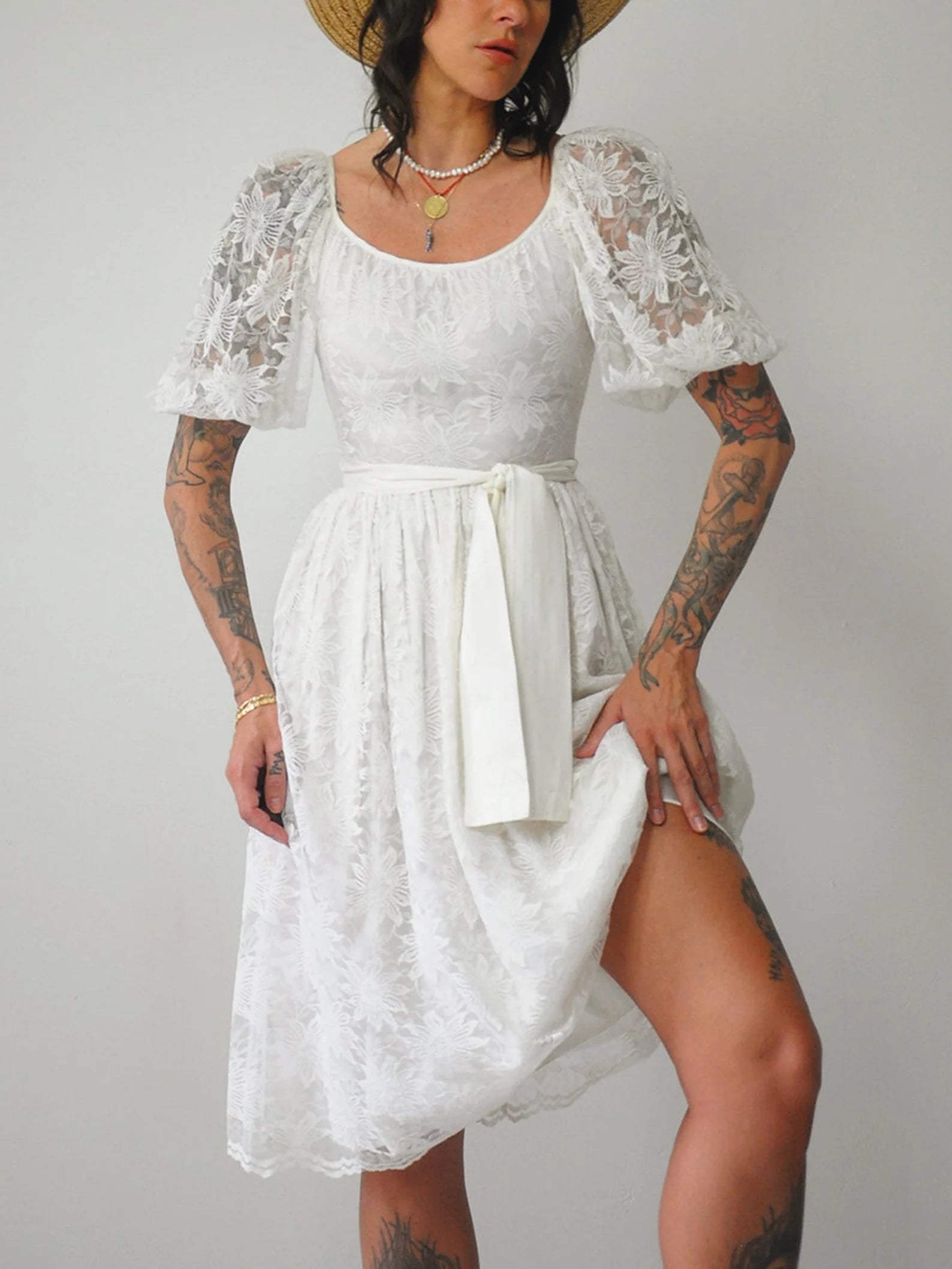 Emma Embroidered Lace Dress