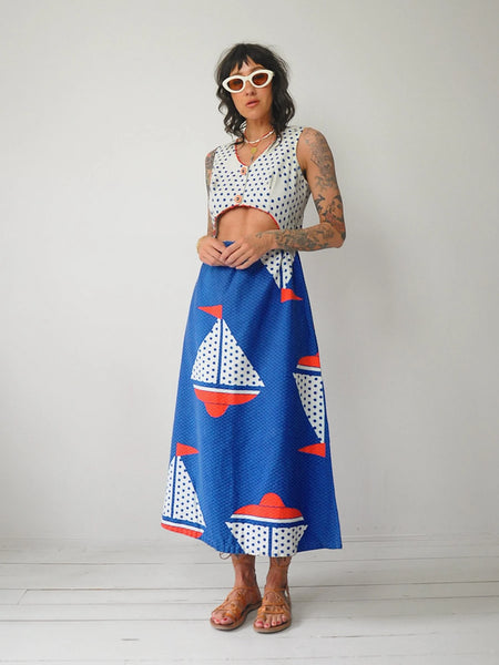 1970's Novelty Sailboat Dress