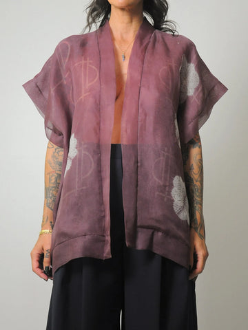 Sheer Plum Shibori Jacket