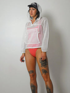 1980's White Mesh Swim Hoodie