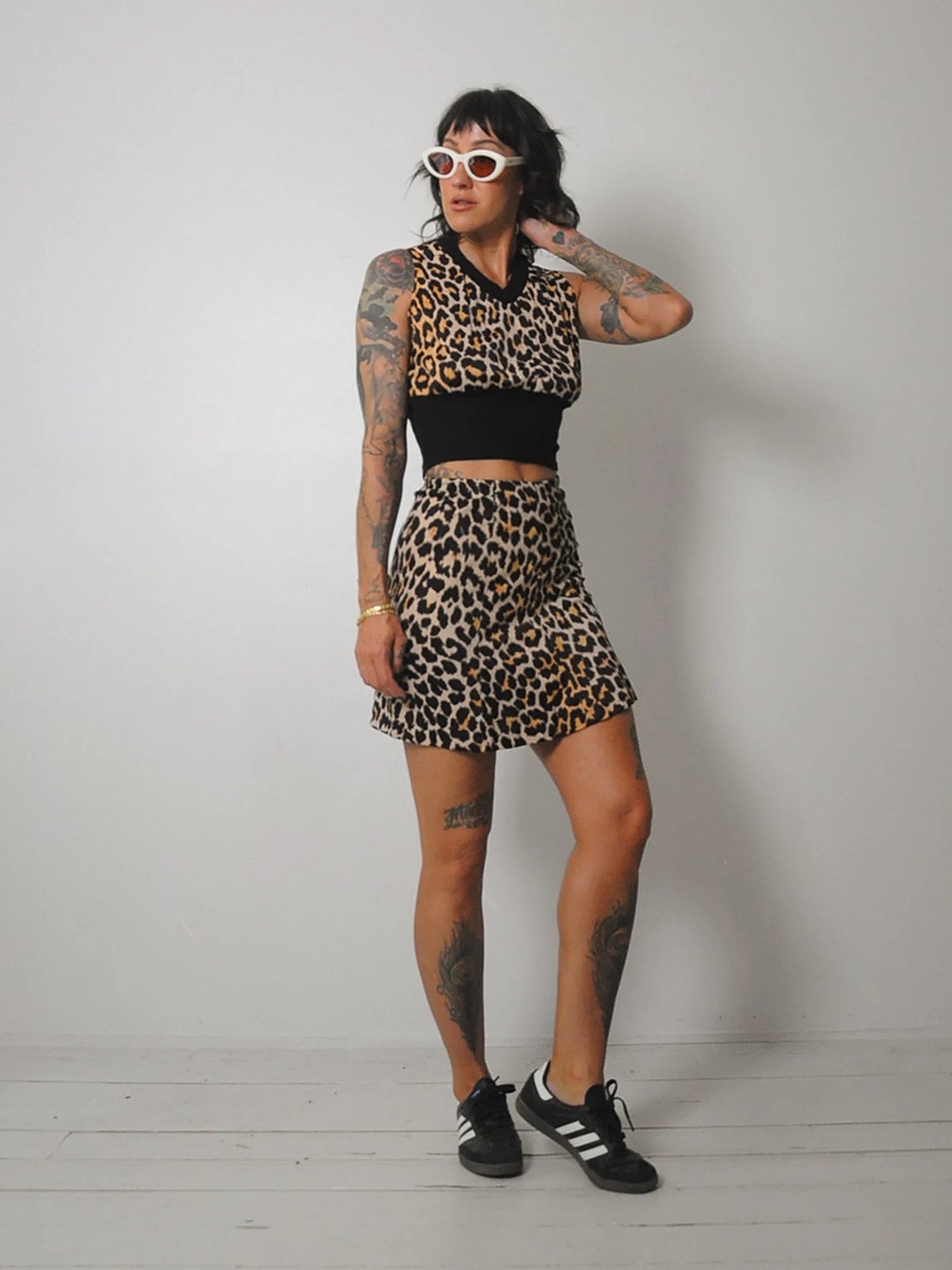 1970s Leopard 2 piece Skirt Set