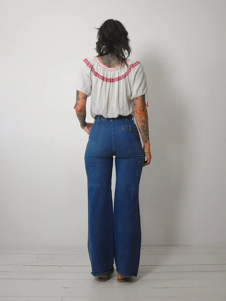 1970's Embroidered Peasant Blouse