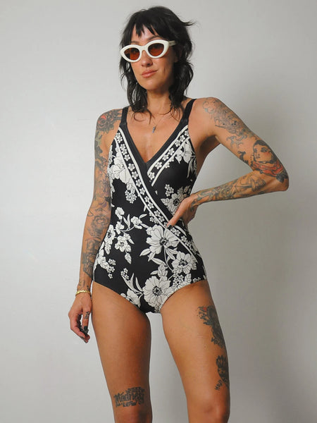 90's Land's End Floral Swimsuit