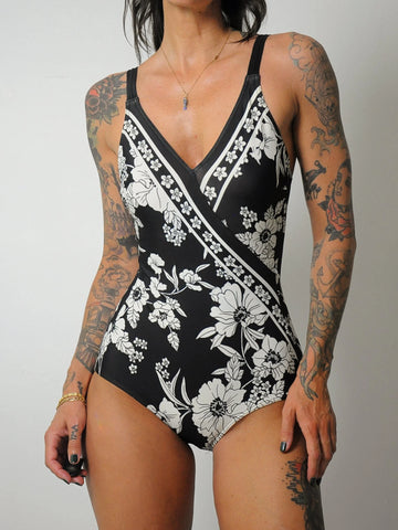90's Land's End Floral Swimsuit