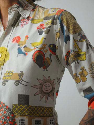 1970's Life on the Farm Blouse