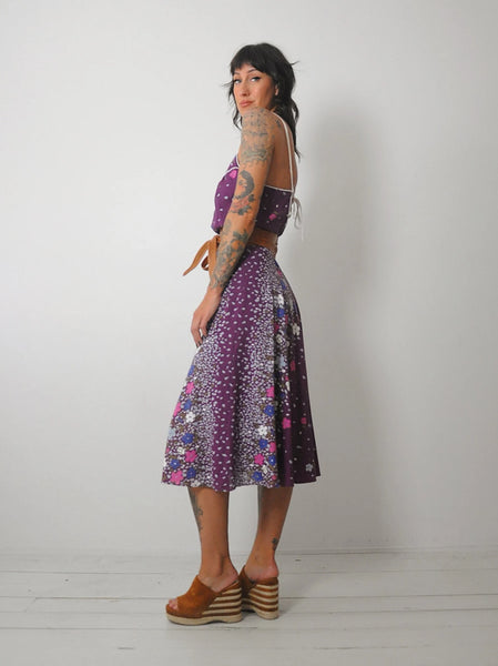 1980's Floral Open Back Sundress