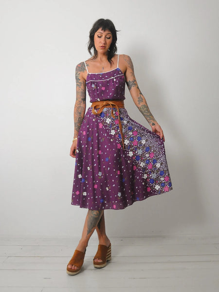 1980's Floral Open Back Sundress