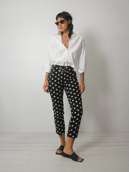 1960's Navy Polka Dot Cigarette Pants