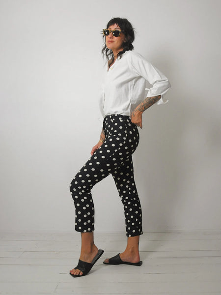 1960's Navy Polka Dot Cigarette Pants