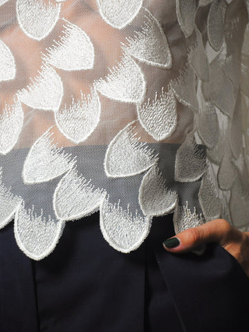 1980's Sheer Scallop Blouse