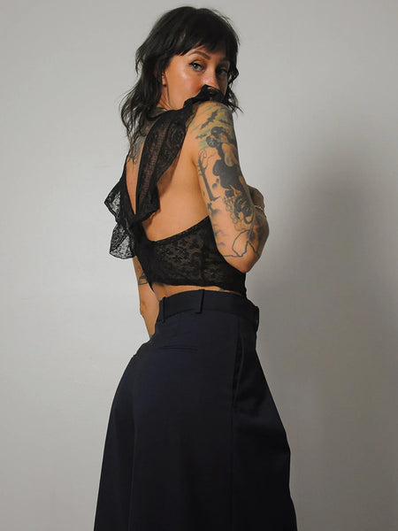 1930's/40's Black Lace Bustier Top