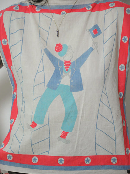 1950's Nautical Print Scarf Top