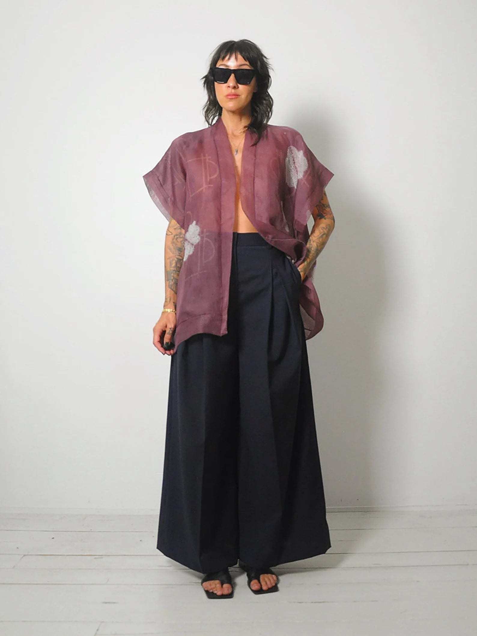 Sheer Plum Shibori Jacket