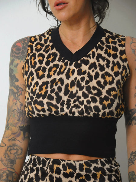 1970s Leopard 2 piece Skirt Set