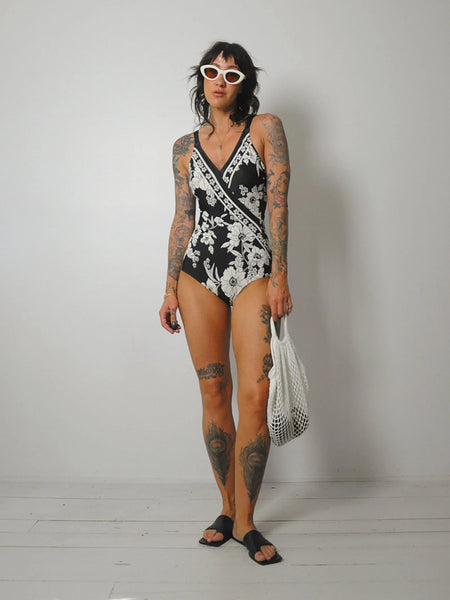 90's Land's End Floral Swimsuit