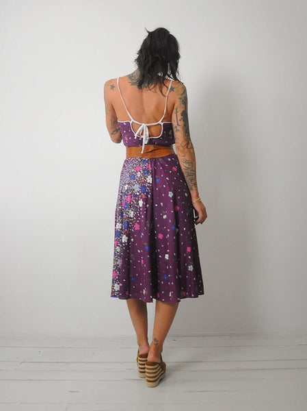 1980's Floral Open Back Sundress