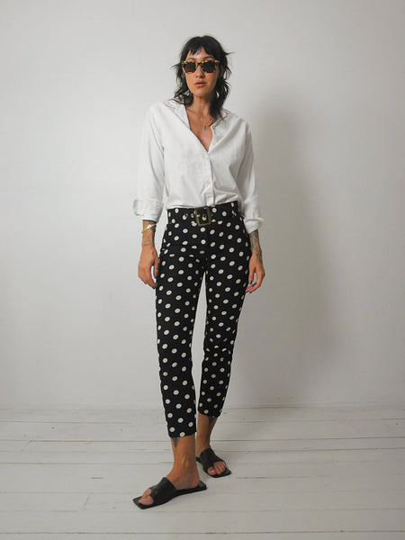 1960's Navy Polka Dot Cigarette Pants