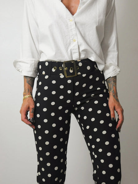 1960's Navy Polka Dot Cigarette Pants