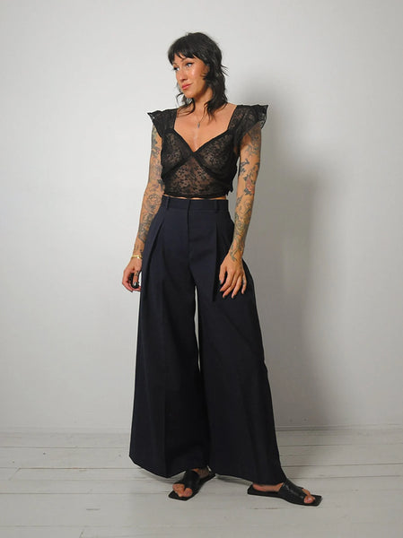 1930's/40's Black Lace Bustier Top