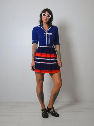 1970's Hang Ten Stripe Mini Skirt