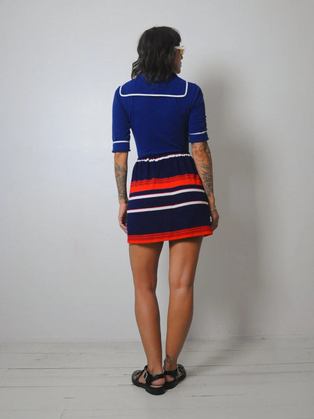 1970's Hang Ten Stripe Mini Skirt