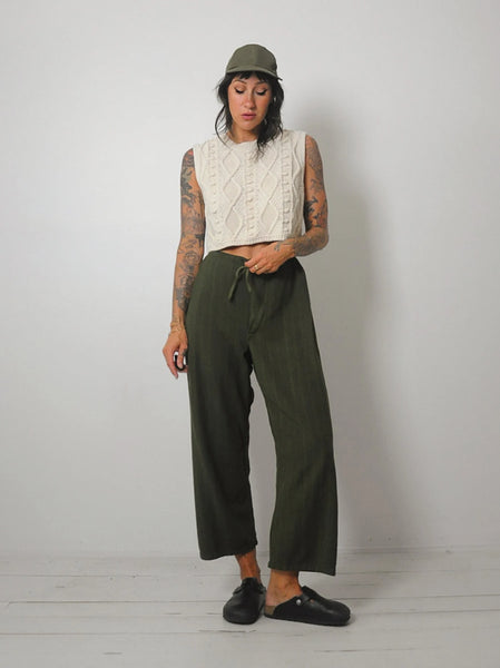 1970's Striped Woven Drawstring Pants