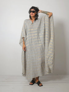1970's Gold Striped Caftan Dress