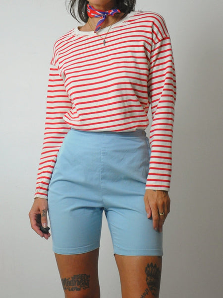 1950's Baby Blue Side Zip Shorts