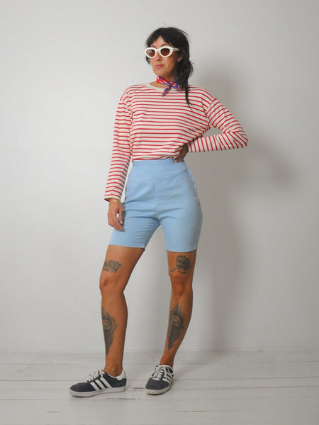 1950's Baby Blue Side Zip Shorts