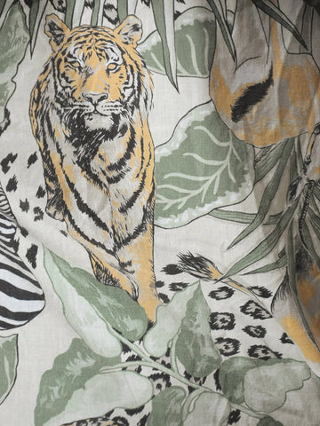 1980's Jungle Animal Print Blouse