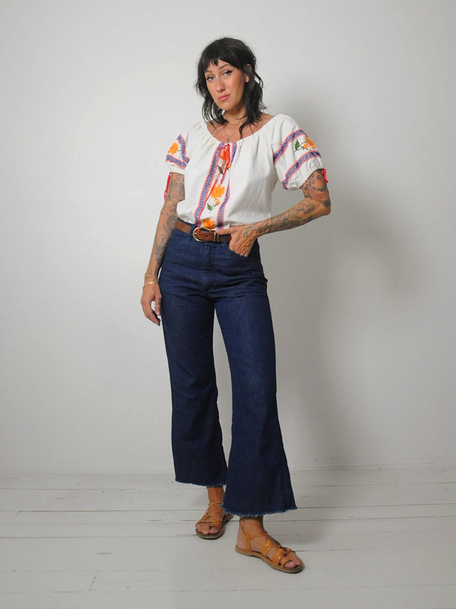 1970's Deadstock Indigo Flared Jeans 29x28