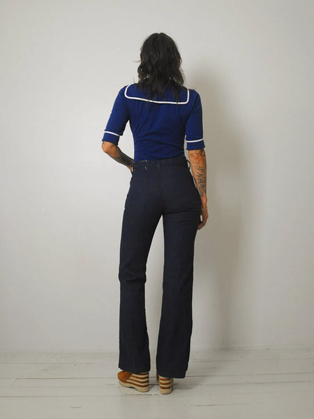 1970's Indigo Deadstock Flared Jeans 29x32