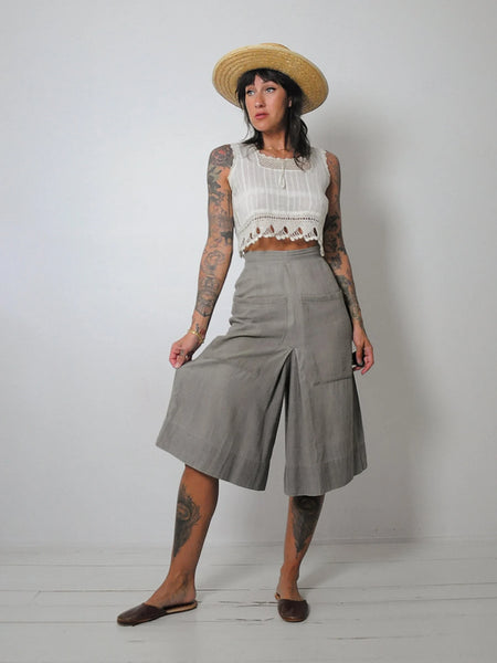 1940's Wide Leg Pleated Shorts