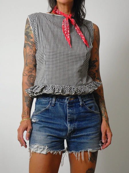 1960's Ruffled Gingham Top