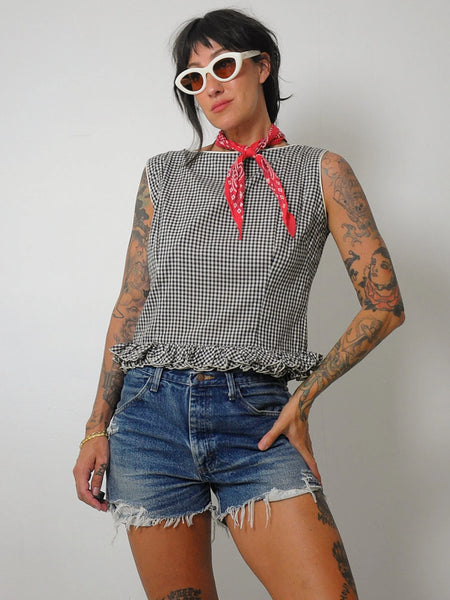 1960's Ruffled Gingham Top