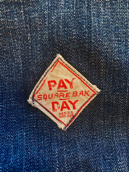 1940's Pay Day Square Bak Overalls