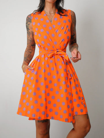 1980's Polka Dot Wrap Dress