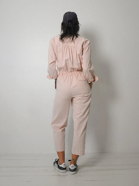 1980's Pink Pinstripe Jumpsuit