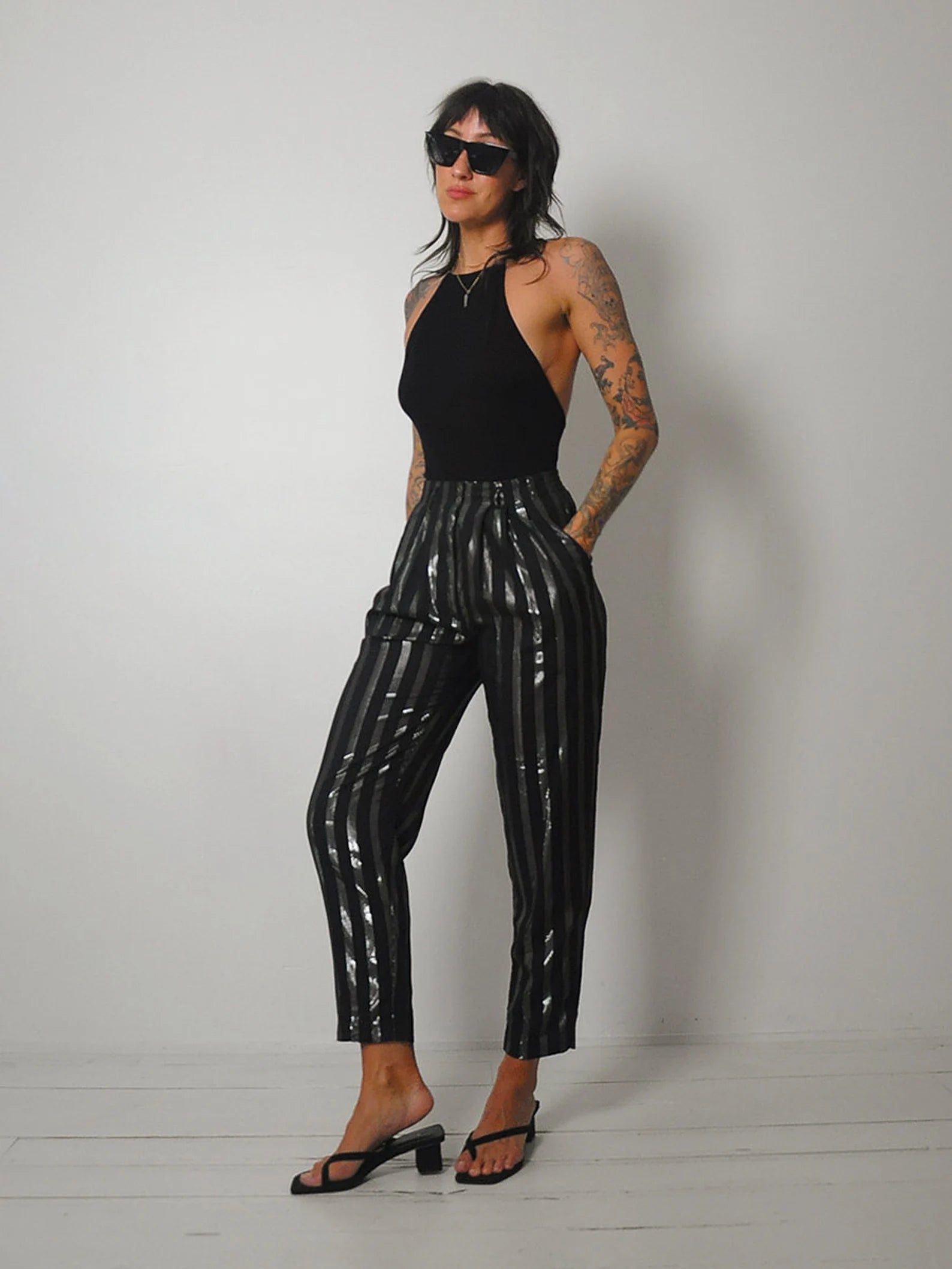 1980's Silver Pinstriped Trouser