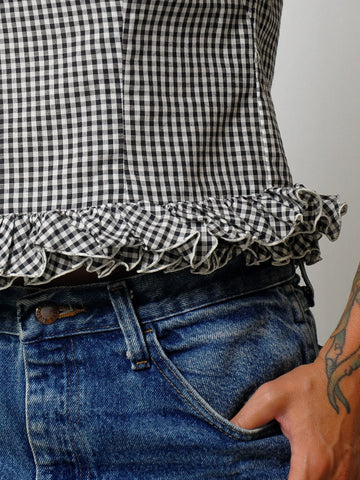 1960's Ruffled Gingham Top