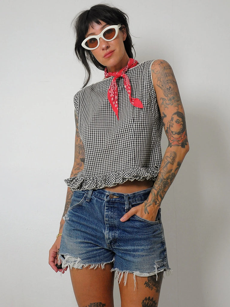 1960's Ruffled Gingham Top