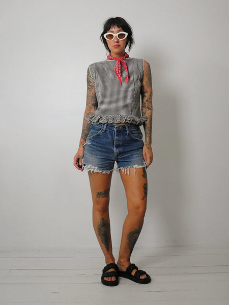 1960's Ruffled Gingham Top