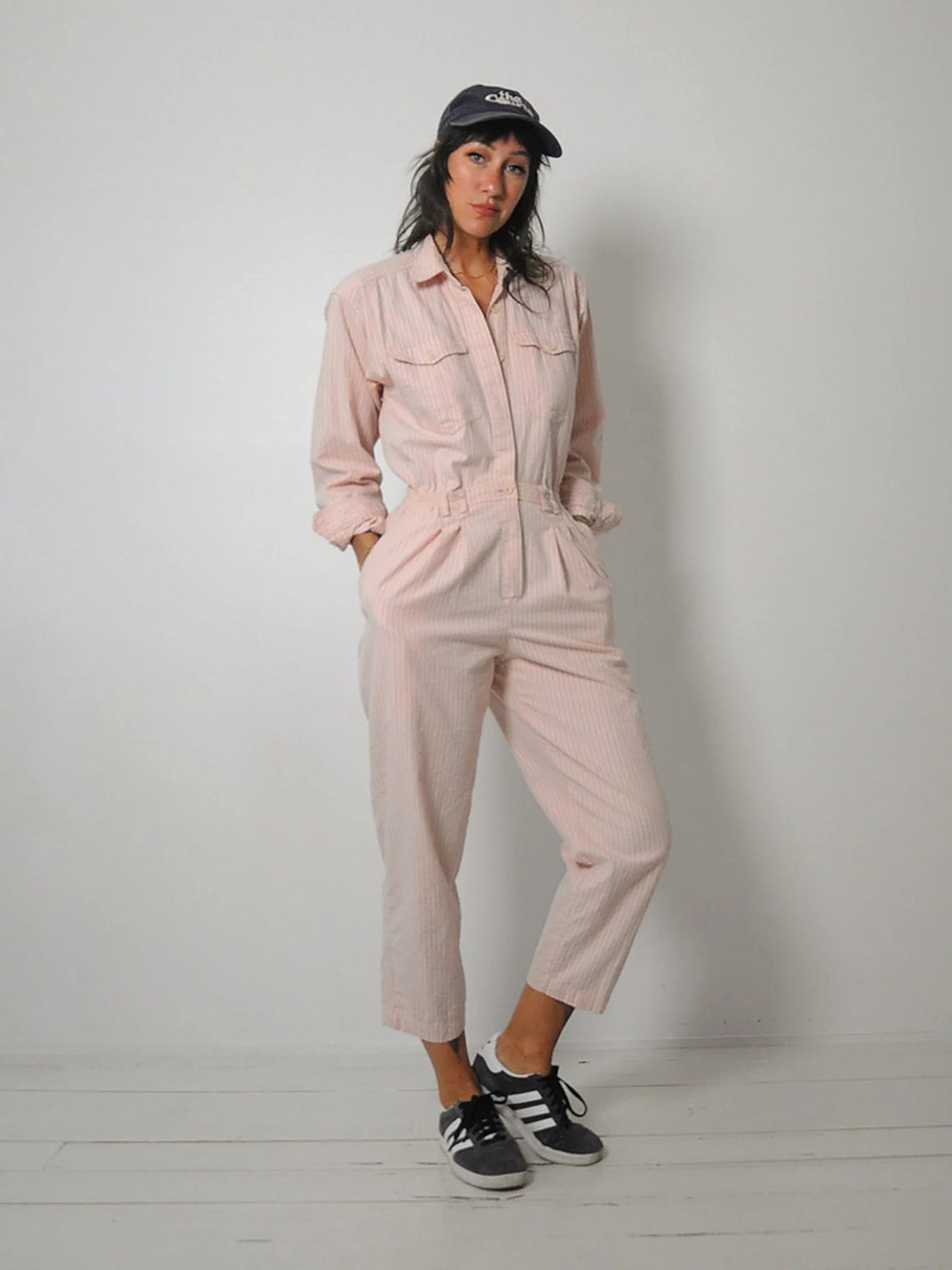 1980's Pink Pinstripe Jumpsuit