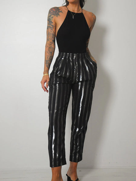 1980's Silver Pinstriped Trouser