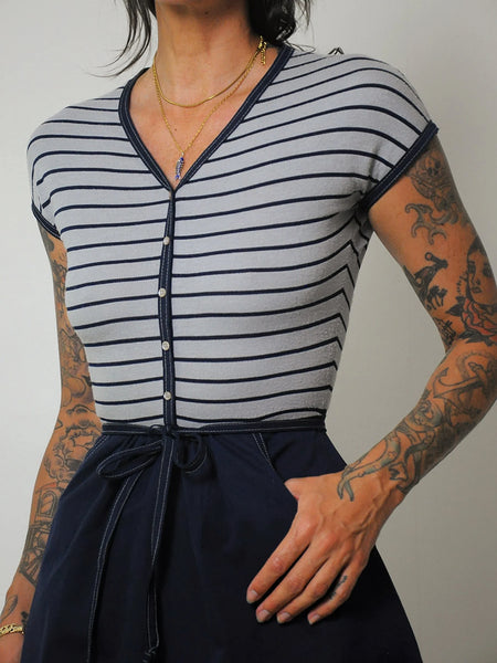 1980's Stripe Pocket Dress