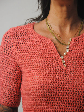 1960's Wool Crochet Knit Dress