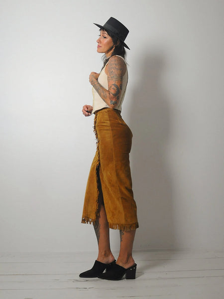 1980's Maxima Fringe Suede Skirt