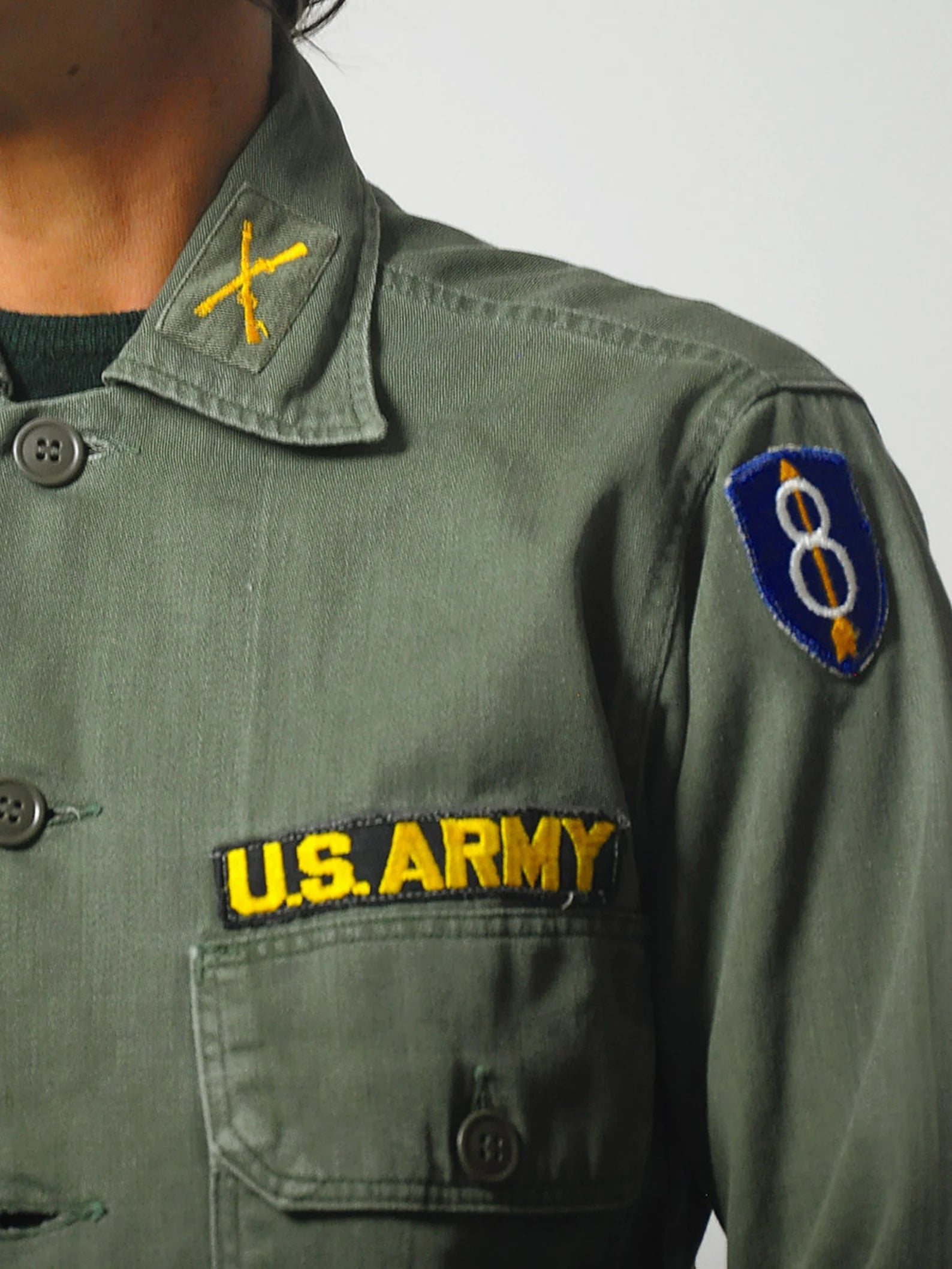 1960's Type II OG-107 Patched Military Shirt